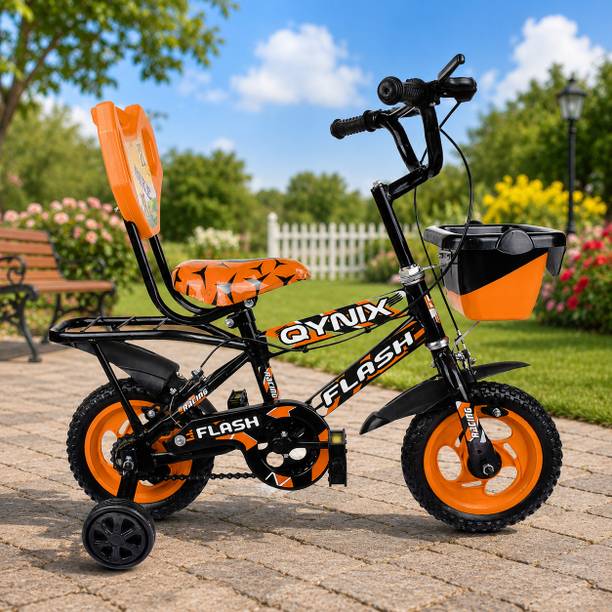 QYNIX 10T Orange Flash For 2-3 Years Kids With Training Wheels 10 T (inch) BMX Cycle