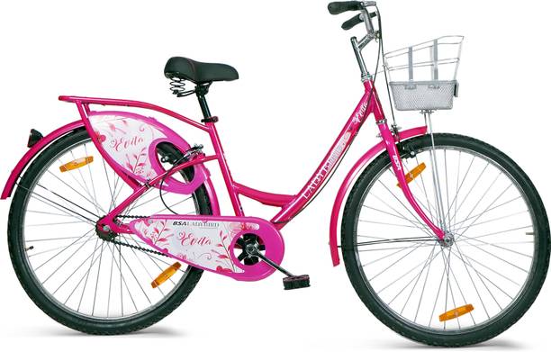 BSA LADYBIRD Evita 26T | 90% Assembled | Pink Colour | Ideal for 13+ Years 26 T Hybrid Cycle/City Bike