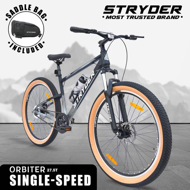 STRYDER Orbiter 27.5" Single Speed Bicycle with Saddle Bag - 27.5 T (inch) Mountain Cycle