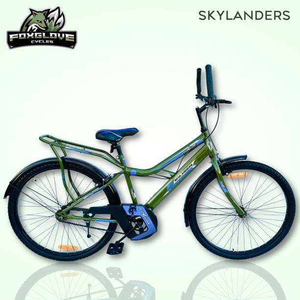 FOXGLOVE SKYLANDERS 26T IBC ARMY GREEN STEEL FRAME TYRE TUBE FOR HEIGHT 3.5FT AND ABOVE 26 T (inch) Road Cycle