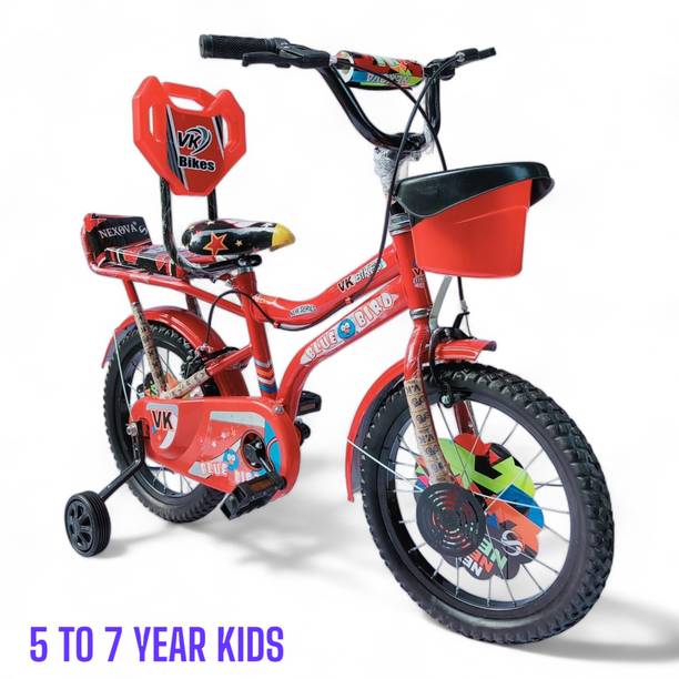 VK BIKES BICYCLE 16T ZOOM (DOUBLE SEAT) TRADITIONAL(RED) FOR 5 TO 7 YEAR KIDS 16 T (inch) BMX Cycle