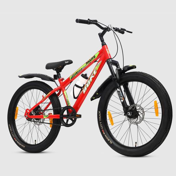 Buke MARS 24T Fat Tyre MTB Cycle for Boys with Dual Disc Brake 85% Pre Fitted Hybrid 24 T (inch) Mountain Cycle