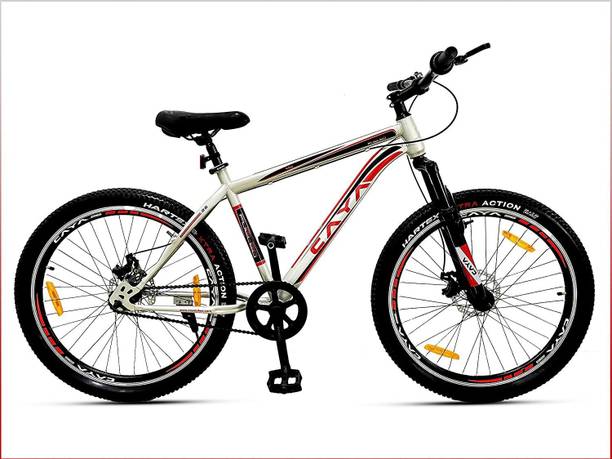 CAYA Fueled 26" Cashmere Silver Dual Disc, Double Wall Alloy Rims, Front Shocker 26 T (inch) BMX Cycle