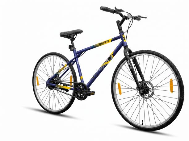 XCi Rediscovr 700C Single Speed Hybrid/City Cycle with Dual Disc Brakes Blue 700C T (inch) Hybrid Cycle/City Bike