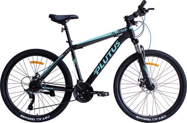 PLUTUS PL707S MTB Cycle Age-12+ with Dual Disc Brake, Multi Speed (Black-Blue) 27.5 T (inch) Mountain Cycle