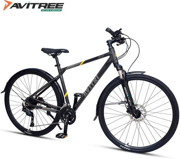 Avitree Hybrid Bicycle with Front Suspension and Shimano CUES 9*2 Alloy Frame 700C Wheel 700C T (inch) Hybrid Cycle/City Bike
