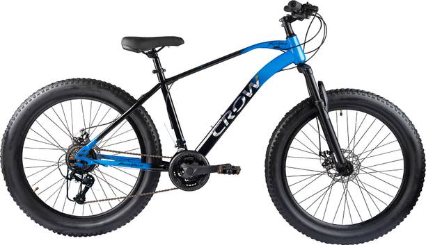 Crow BLACK NINJA 21 SPEED|FAT BIKE|FRONT SUSPENSION|DUAL DISC BRAKE 26 T (inch) Mountain Cycle