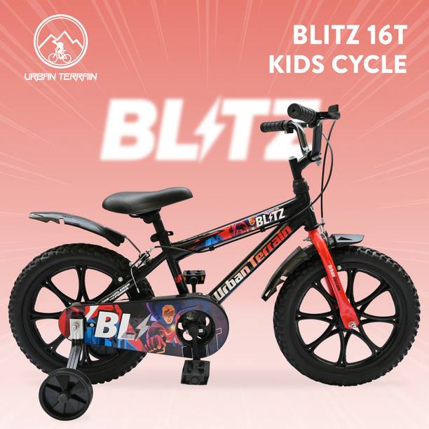 Urban Terrain Blitz Cycles for Boys/Girls Kids Ages 4 to 6 Comes with Training Wheels 16 T Hybrid Cycle/City Bike