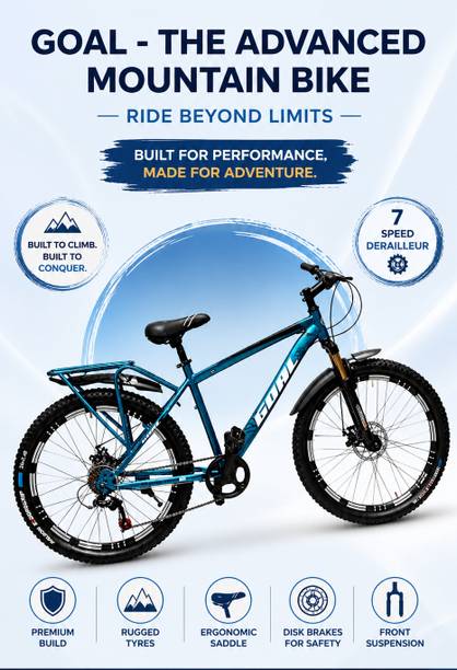 GOAL 7 SPEED|| IMPORTED FRAME|| ALLOY RIM|| DOUBLE DISC|| FRONT SUSPENSION 26 T (inch) Mountain Cycle