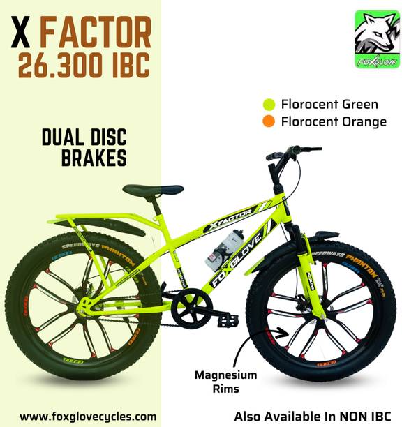 FOXGLOVE X-FACTOR 26.300 IBC MAGNESIUM WHEEL PHANTOM FAT TIRE TUBE 90 % FITTED 26 T (inch) Road Cycle