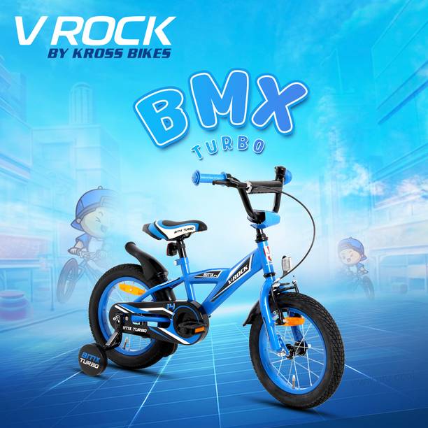 Vrock BMX Turbo Blue Kids Bicycle with Training Wheels 14 T (inch) BMX Cycle