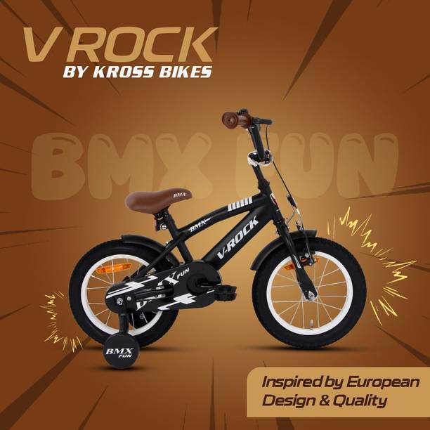 Vrock Bmx Fun 14T Matt Black Kids Bike, Steel Frame, Coaster Hub 14 T (inch) BMX Cycle