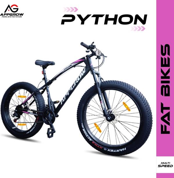 Appgrow PYTHON Fat Bike Multi Speed Front Suspension Disc Brake For Snow Sand & Mud 26 T