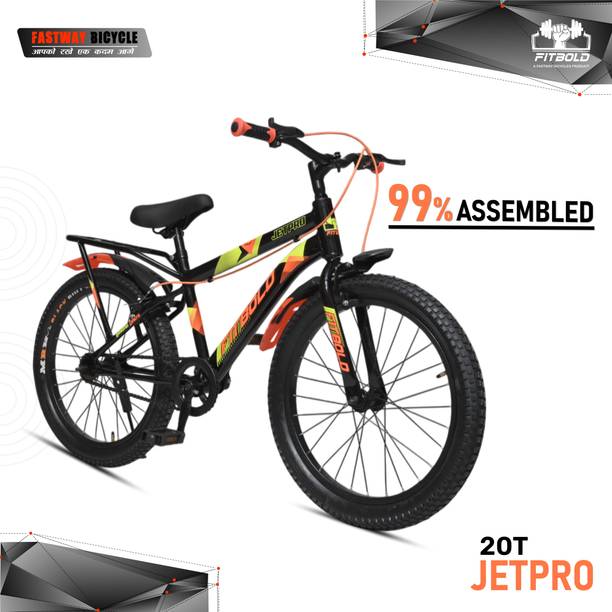 FITBOLD JetPro IBC | Wheel-20X2.40 | BLK | Age 5-8 Years | 99% Assembled | Ready to Ride 20 T (inch) BMX Cycle