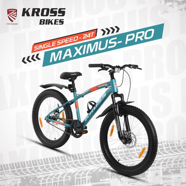 Kross Maximus Pro 24T Single Speed Dual Disc MTB – Blue 24 T (inch) Mountain Cycle