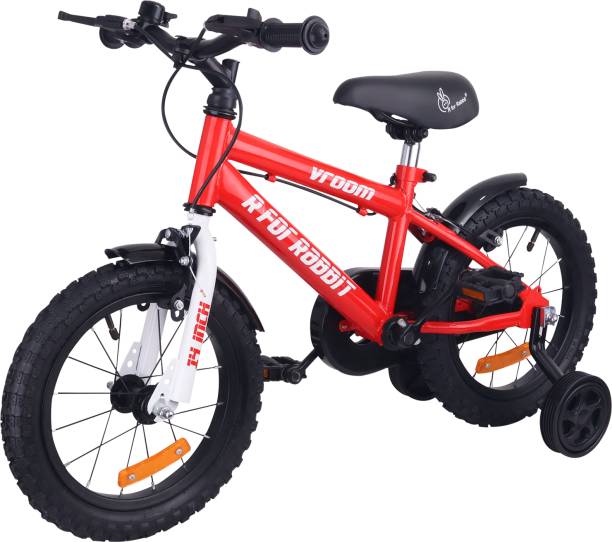 R for Rabbit Vroom Bicycle for Kids 14'' Cycle for 3-5 Years | Training Wheels| 90% Installed 10 T Road Cycle