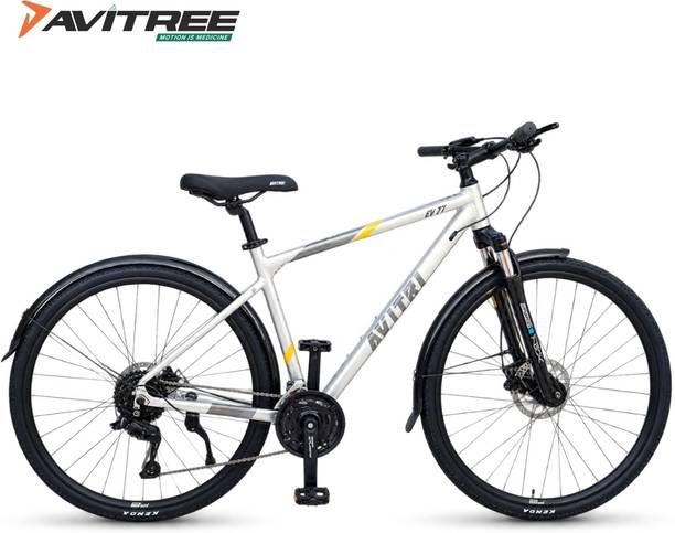 Avitree Hybrid Bicycle with Front Suspension and Shimano CUES 9*2 Alloy Frame 700C Wheel 700C T (inch) Hybrid Cycle/City Bike