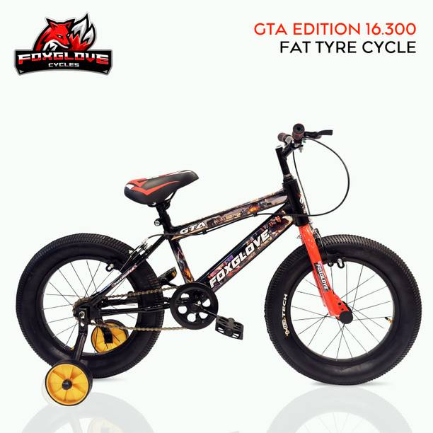 FOXGLOVE GTA edition 16 INCH IN RED & BLACK FOR AGE 4 TO 8 YRS 90% FITTED 16 T (inch) Fat Tyre Cycle