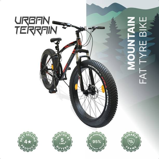 Urban Terrain Rogue MTB 26T Fat Tyre Cycles Shimano Geared for Men with Dual Disc Brake 26 T (inch) Road Cycle