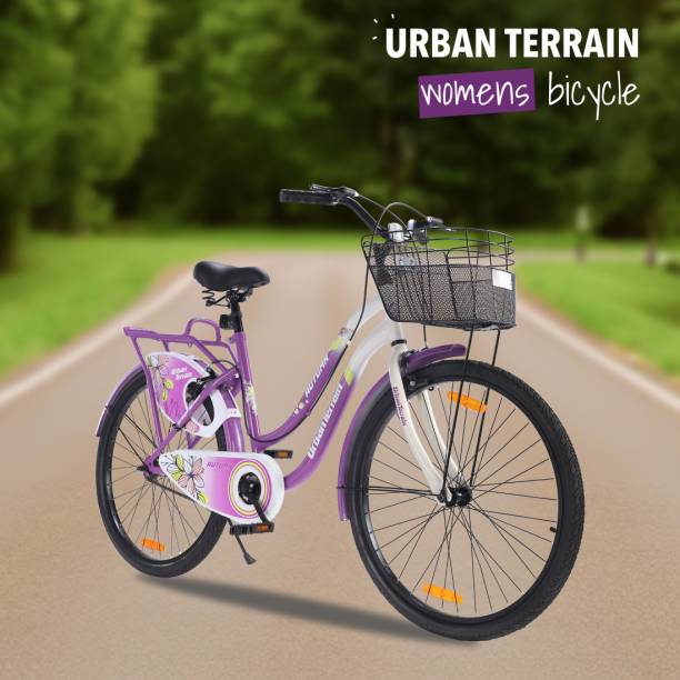 Urban Terrain Autumn Cycle for Girls/Women with Front Basket & Inbuilt Carrier for 13+ years 26 T Road Cycle