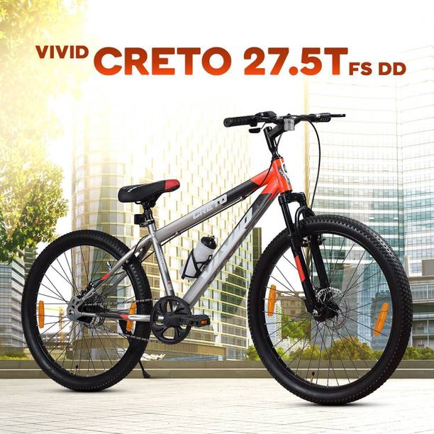 VIVID Creto 27.5T Single Speed Cycle for Men with Front Suspension & Dual Disc Brakes 27.5 T (inch) Mountain Cycle