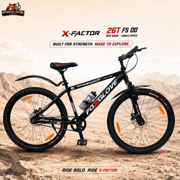 FOXGLOVE XFACTOR 26 Inch with Front Suspension and Disc Brake and Complete Accesories 26 T (inch) Mountain Cycle