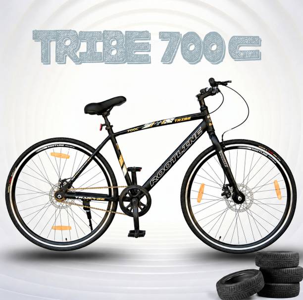 ROOTLINE TRIBE 700C Hybrid Single Speed 29T BLACK DUAL DISK Rigid Suspension 29 T (inch) Hybrid Cycle/City Bike