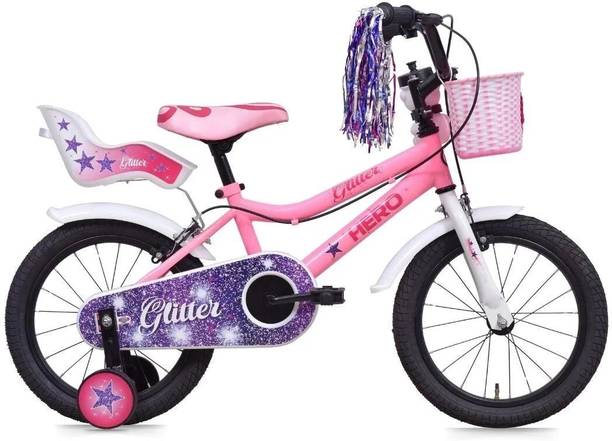 HERO EC GLITTER 16T C/BRK PK WH SKD 16 T (inch) Roadster Cycle