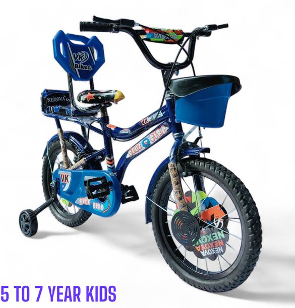 VK BIKES BICYCLE 16T ZOOM (DOUBLE SEAT) TRADITIONAL(BLUE) FOR 5 TO 7 YEAR KIDS 16 T (inch) BMX Cycle