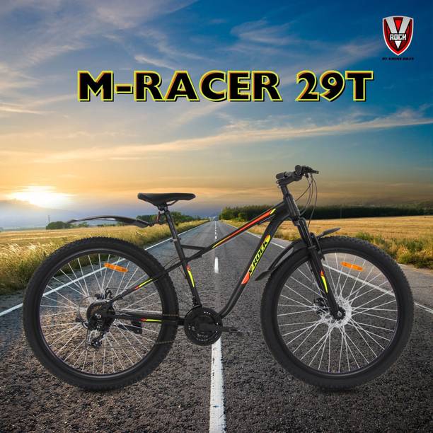 Vrock M-Racer Pro 29T Unisex Mountain Bike, 21 Speed Shimano, Steel Frame, Dual Disc 29 T (inch) Mountain Cycle