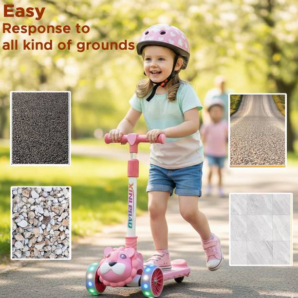 Xaipro Premium Foldable Scooter With Led Light Heavy wheel 12 T (inch) Balance Bike