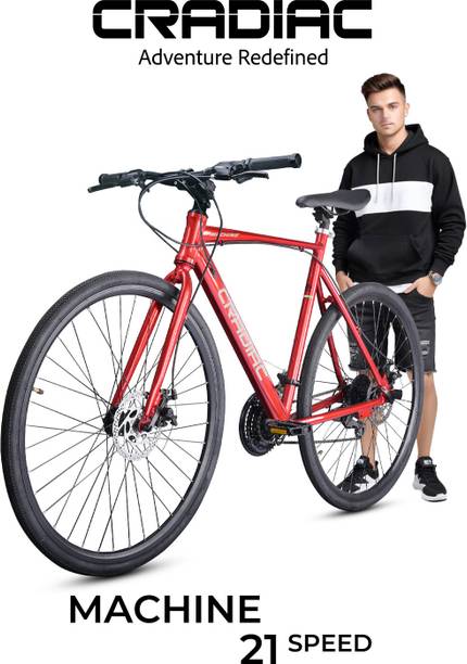 CRADIAC MACHINE 21 SPEED | RIGID FORK | 6061 ALLOY | DUAL DISC | FULLY FITTED 700C T (inch) Hybrid Cycle/City Bike