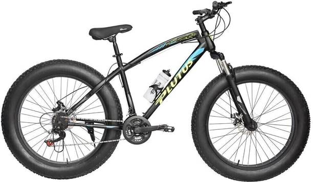 PLUTUS BIKES Fat Tire Cycle for Men with Dual Disc Brake, Front Suspension (Blue) 26 T (inch) Fat Tyre Cycle