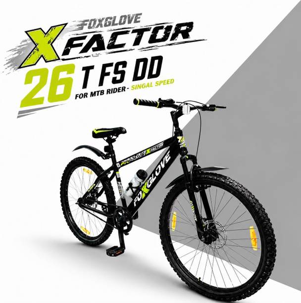 FOXGLOVE XFACTOR 26 Inch with Front Suspension and Disc Brake with Accesories 90% Fitted 26 T (inch) Mountain Cycle