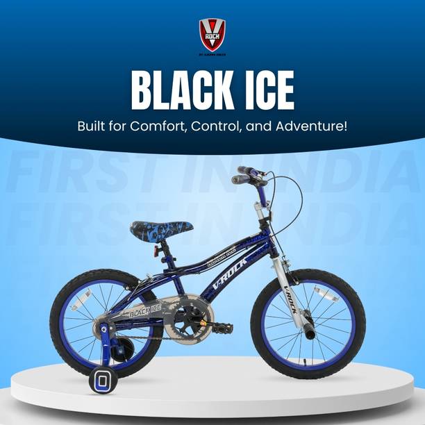 Vrock Black Ice 18T Blue-Silver Kids Bike, Steel Frame, Coaster Hub 18 T (inch) BMX Cycle