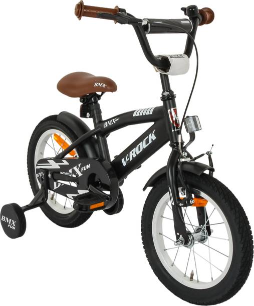 Vrock Bmx Fun 14T Matt Black Kids Bike, Steel Frame, Coaster Hub 14 T (inch) BMX Cycle