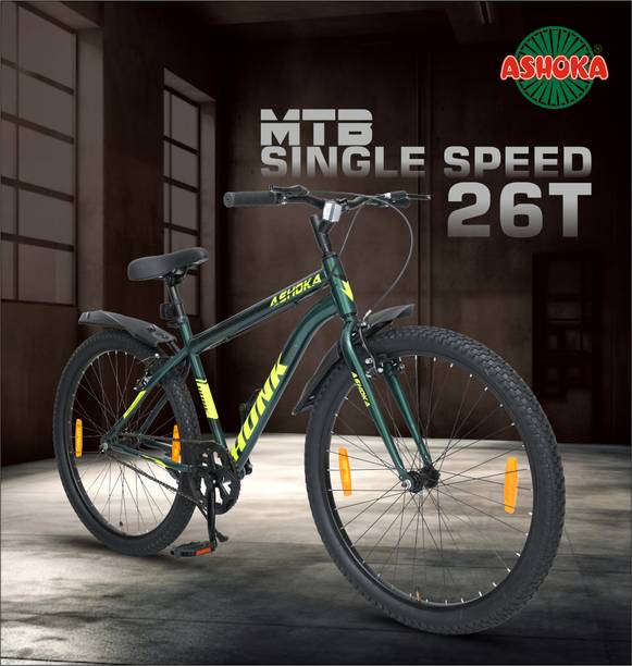 Ashoka HUNK MTB Bike Single Speed Rigid Fork Power Brake Light Weight Frame For Cyclist 26 T (inch) Road Cycle