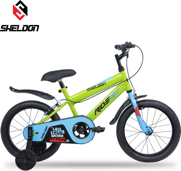 Sheldon RIDE ON 16T Cycle for 4-8 Year Bike for Boys & Girls 95% Pre-Assembled (Green) 16 T Road Cycle