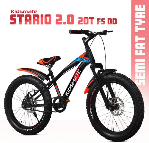 Kidsmate Stario 2.0 Fat Bike 20 x 300 Kids Cycle with Front Suspension & Dual Disc Brake, 20 T