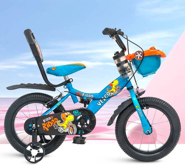 VESCO Kiddo 14T Kids Cycle for Boys & Girls Ideal for Age 3-6|Steel Rim, Support Wheel 14 T (inch) Road Cycle