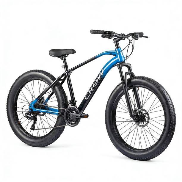 Crow BLACK NINJA 21 SPEED|FAT BIKE|FRONT SUSPENSION|DUAL DISC BRAKE 26 T (inch) Mountain Cycle