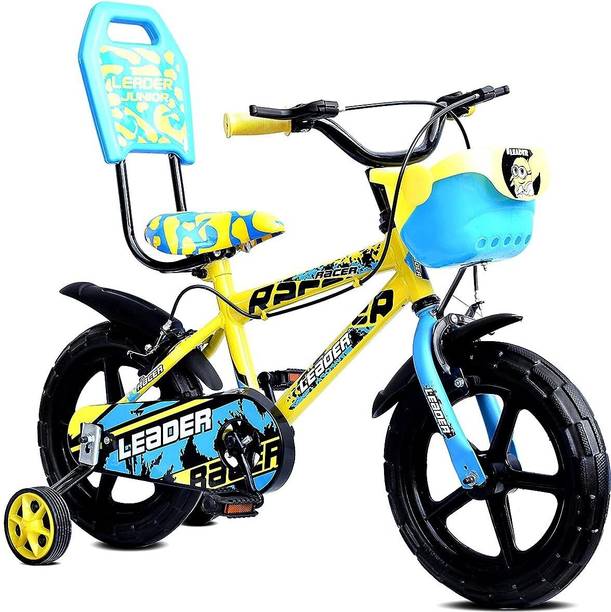 LEADER Racer 14t Kids Cycle With Training Wheels (Semi-Assembled) Age Group 2 - 5 Years 14 T (inch) Road Cycle
