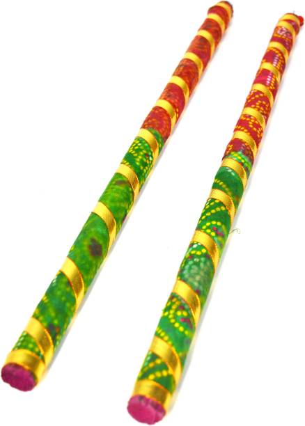 ME&YOU Bandhani Lace Decorative Dandiya Sticks Dandia Sticks