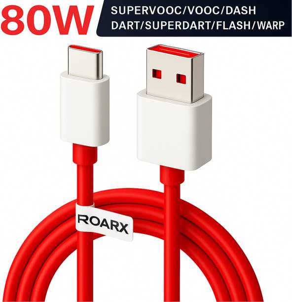 RoarX USB Type C Cable 8 A 1 m TPE SuperVOOC/Dash/Wrap Caharger Cable Compatible with 10T/10R/10Pro