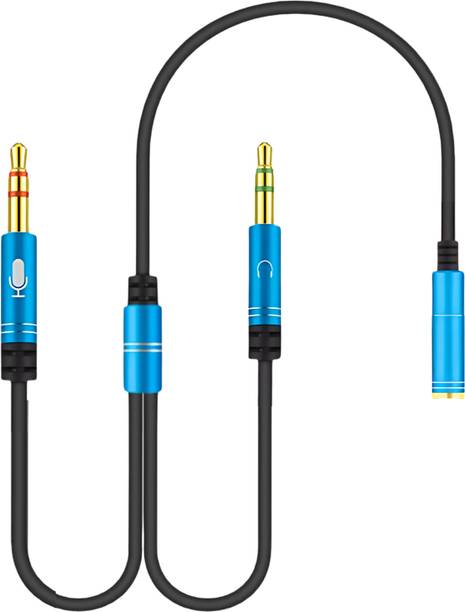 Octec 2-in-1 Cable 0.33 m 3.5mm Headset Splitter Adapter Cable – 1 Female to 2 Male