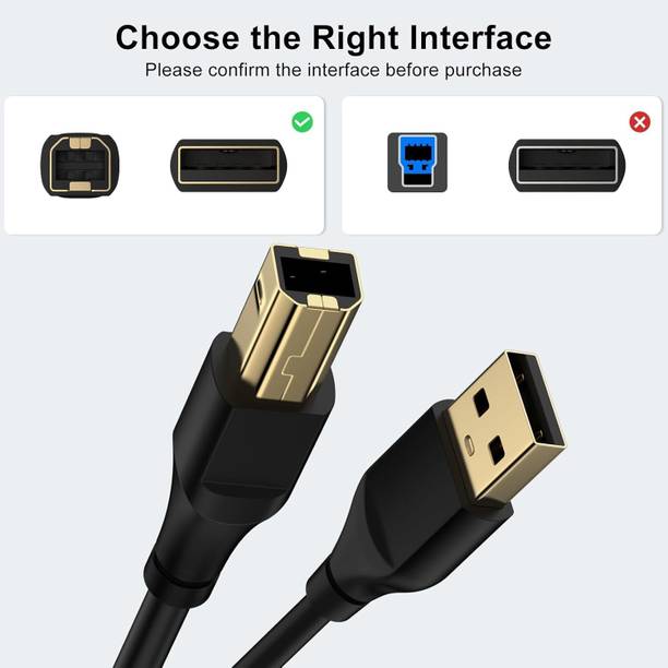 Jihaan 3-in-1 Cable 1.5 m 1.5 MTR USB Printer Cable, USB A to Male To USB B 2.0 Cable Cord Compatible with Printers, Scanner For Brother Dell, HP, Epson, Canon, Lexmark, Xerox, Samsung, Epson-4.92 FEET