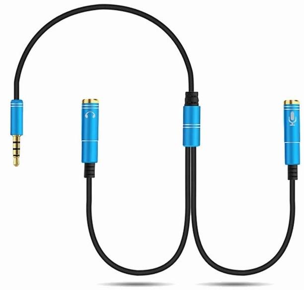 Lipzie 2-in-1 Cable 0.5 m 3.5mm Stereo Audio Y Splitter 1 Male to 2 Female Headphone Adapter Aux Cable