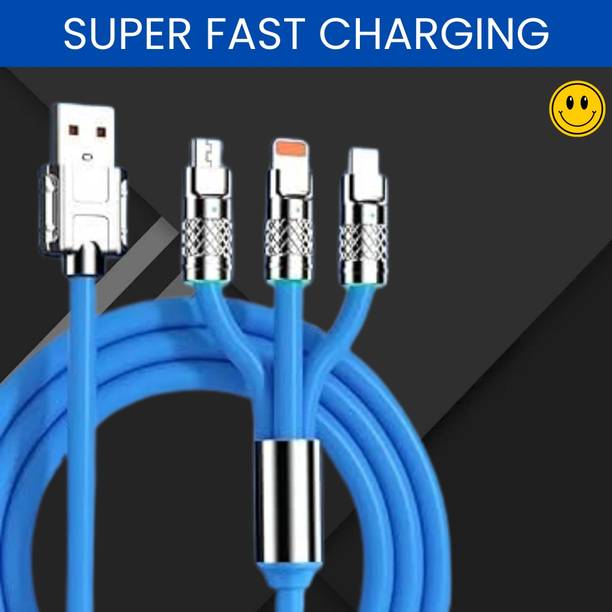 SACRO 3-in-1 Cable 1 m 3 in 1 Charging Cable With Type C, Lightning & Compatible with All MobileW224