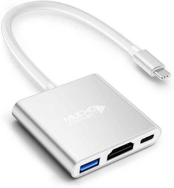 Muchoconnect 3-in-1 Cable 0.15 m USB Type C to Hdmi Adapter, USB 3.0 & USB-C PD Adapter Cable