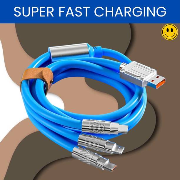 SACRO 3-in-1 Cable 1 m 3 in 1 Charging Cable With Type C, Lightning & Compatible with All MobileQ105